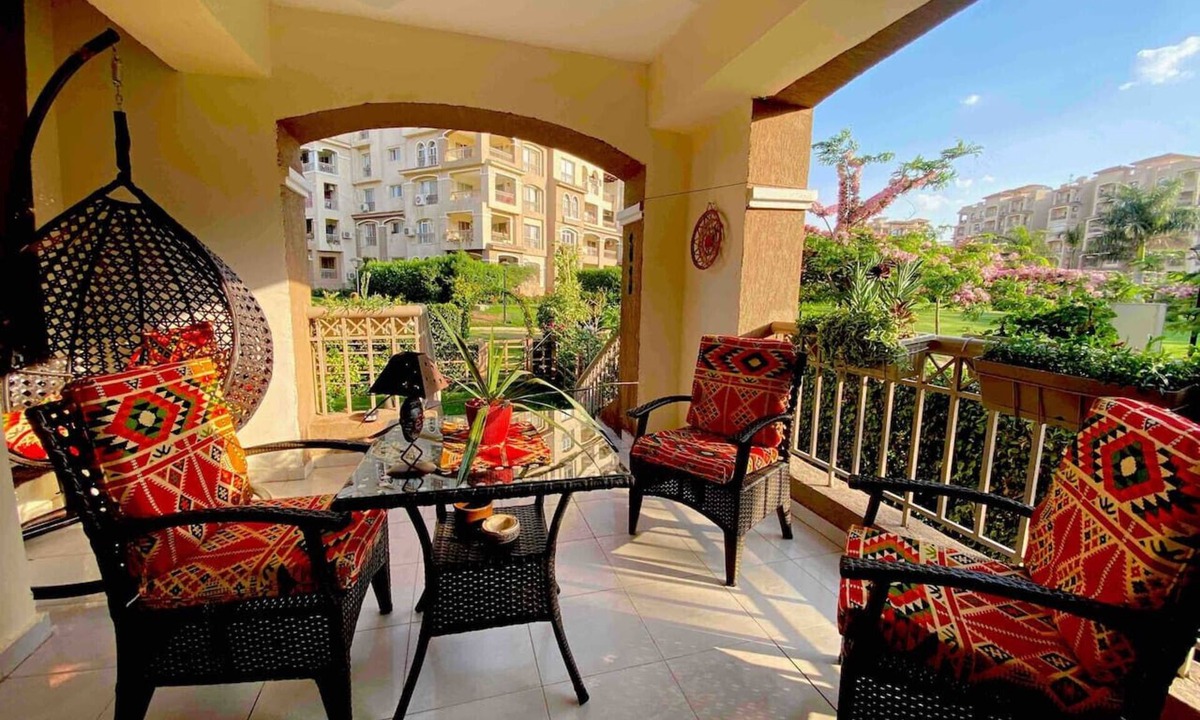 Madinaty Apartment | Spacious 3BR Garden Retreat in Madinaty | Private Patios & A/C