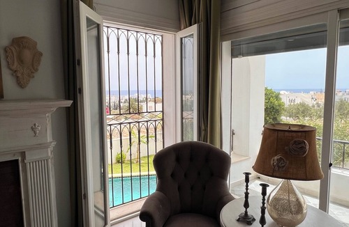 Hammamet Interieure Villa | Beach view villa in tranquil Hammamet AC, pool, 15min walk to the beach