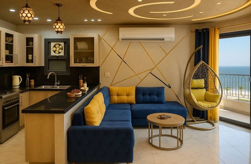 Al-Manasrah Ski Chalet | Elegant Chalet with Ocean Views in Porto Said Resort