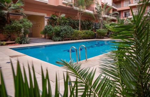 Semlalia Apartment | Luxury 122m Apartment Near Majorelle Garden and Gueliz with Pool View, Terrace & Balcony