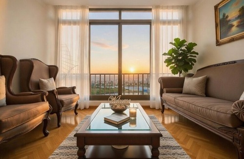 Giza Apartment | Panoramic Nile and Pharaonic Village View-1st Line