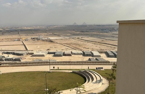 Cairo Apartment | Pyramids open view new 3-bedroom penthouse with concealed AC steps at Newgiza U.