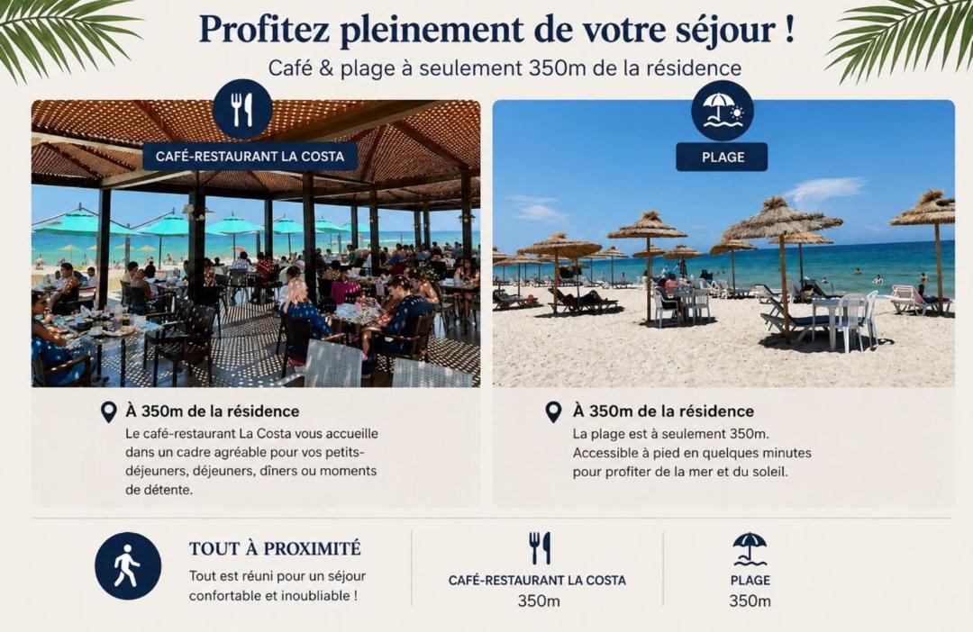 Chott Mariem Apartment | Appartement A6 moderne à quelques minutes de la plage