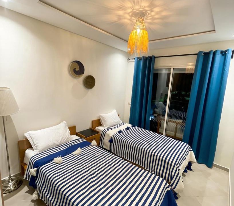 Lamharza Essahel Apartment | 2BR Pool View Kids Pool & Gym 6 Min to Beach