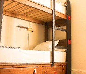 Bed in 6-Bed Male Dormitory Room (City view)
